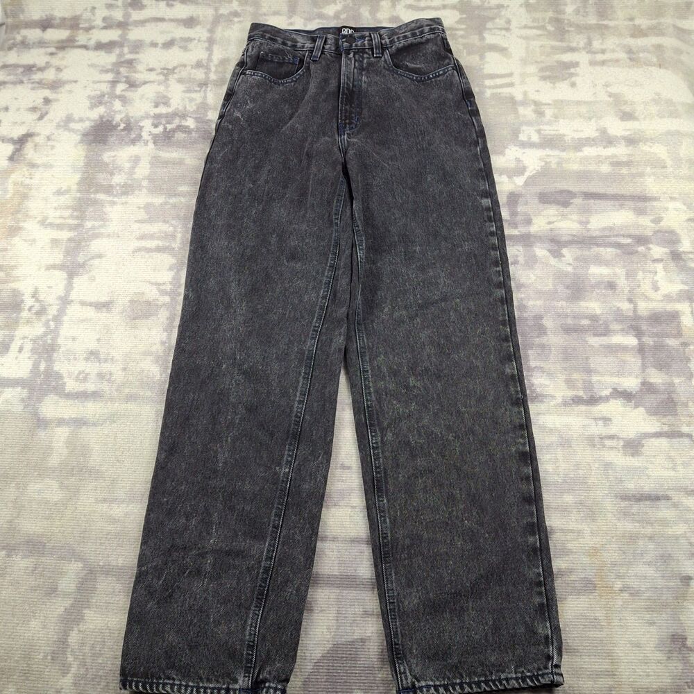 BDG High-Rise Baggy Denim Jeans Size 28 Washed Gray Black Wide Leg Y2K GrungeBDG